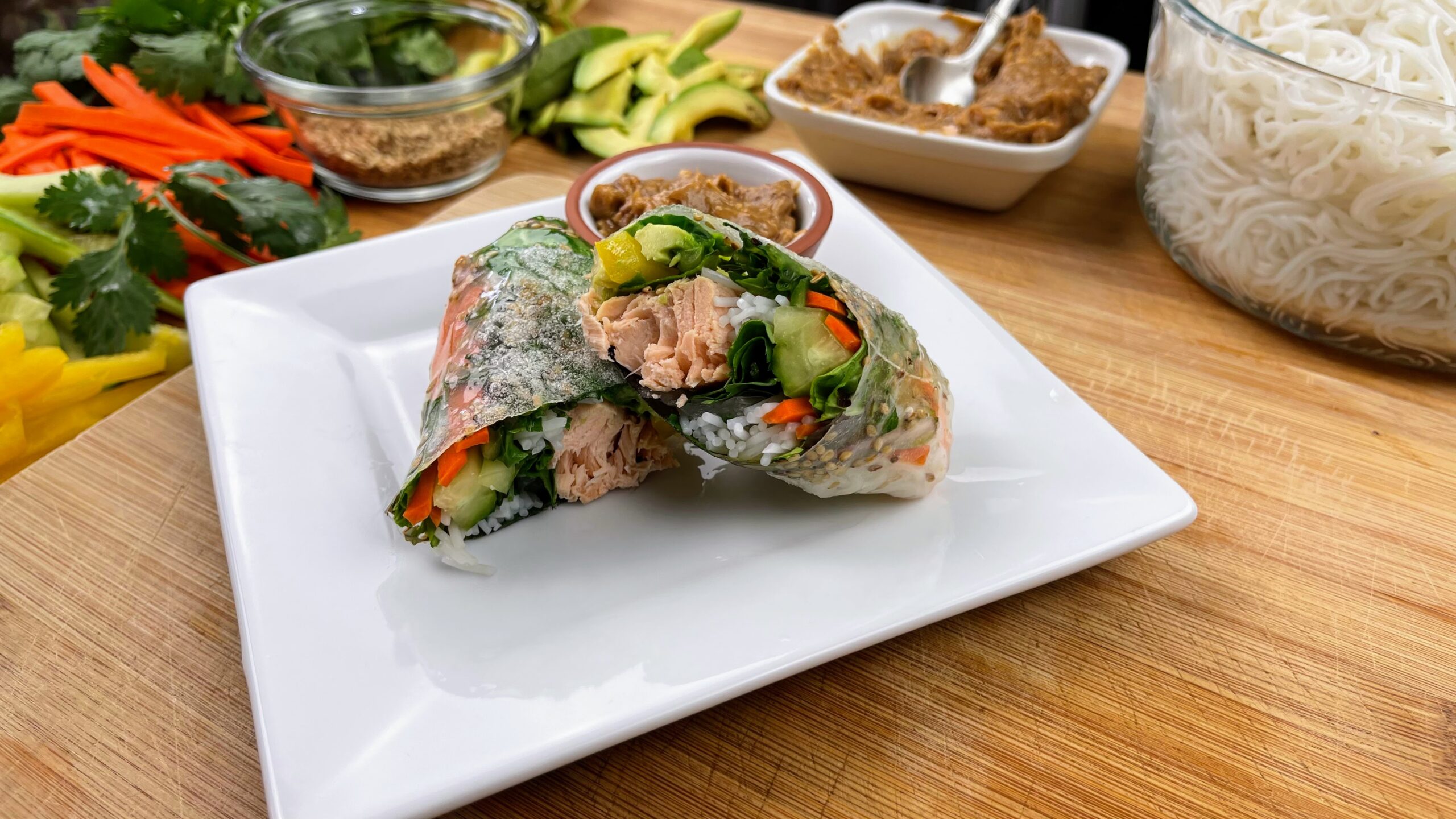 Como hacer Spring Rolls o Rollos Primavera de Salmón