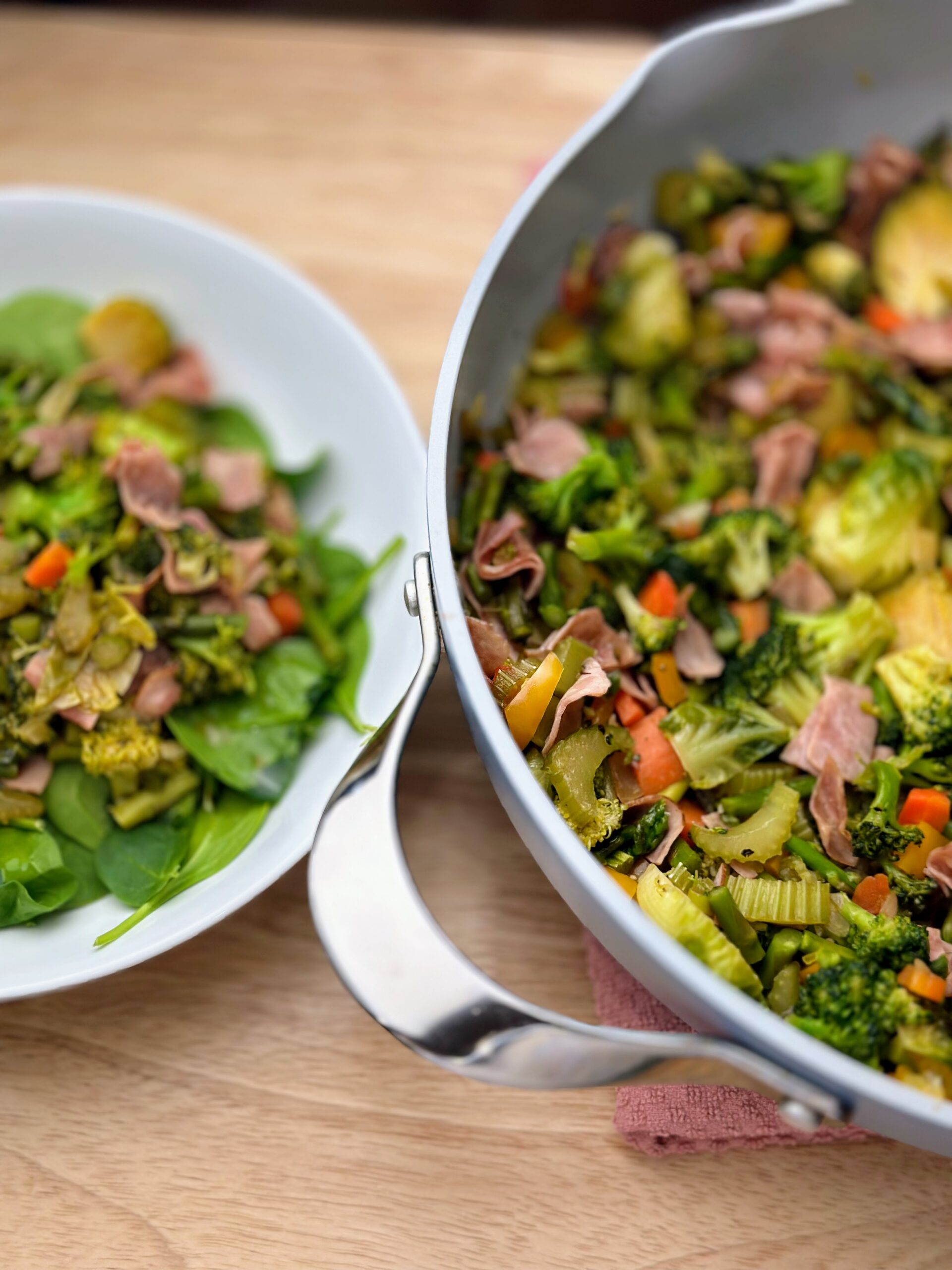 Verduras Salteadas con Jamón